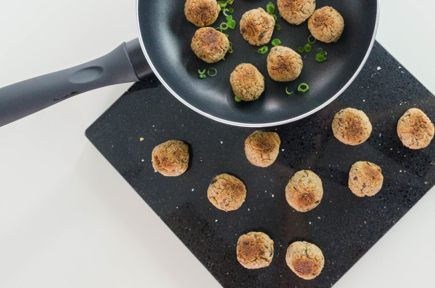 eggplant meatball and white beans