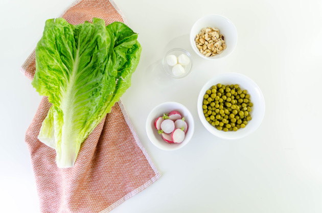 ensalada de guisantes y rabanitos