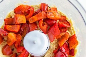 hummus con pimientos rojos