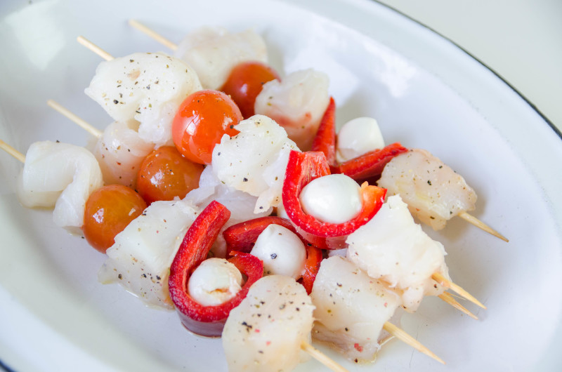 brochetas de bacalao