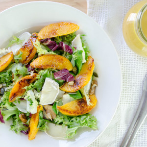 Ensalada y Vinagreta de Melocotón