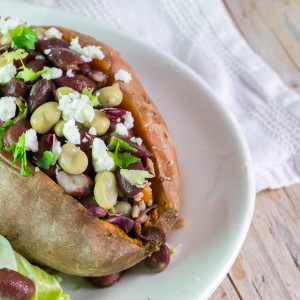 Boniato Relleno: Habitas Baby, Alubias Rojas y Carne