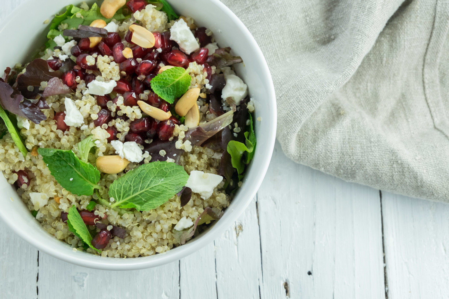 Ensalada de Quinoa, Granada y Menta