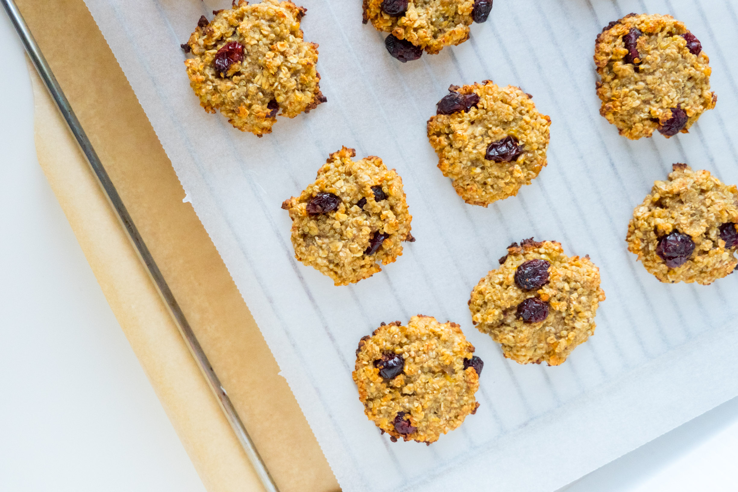 galletas de quinoa, avena y arandanos