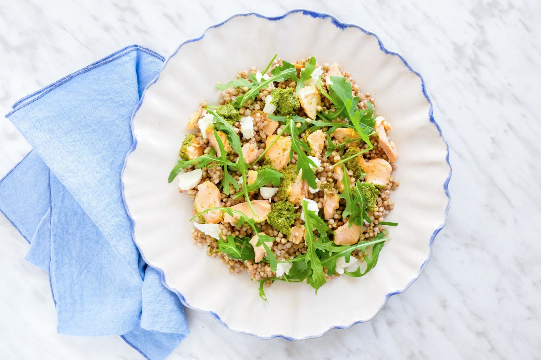 Ensalada de Salmón al Pesto y Trigo Sarraceno