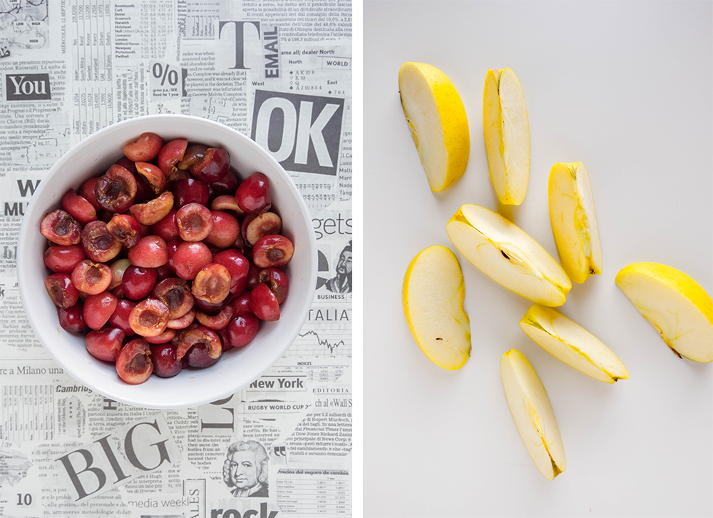 compota de cereza y manzana