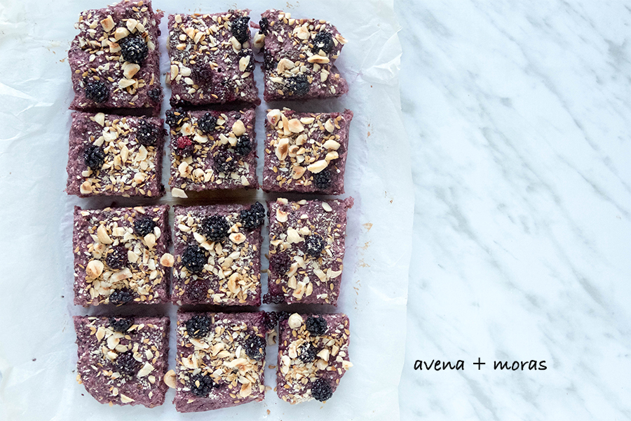 cuadritos de moras y avena