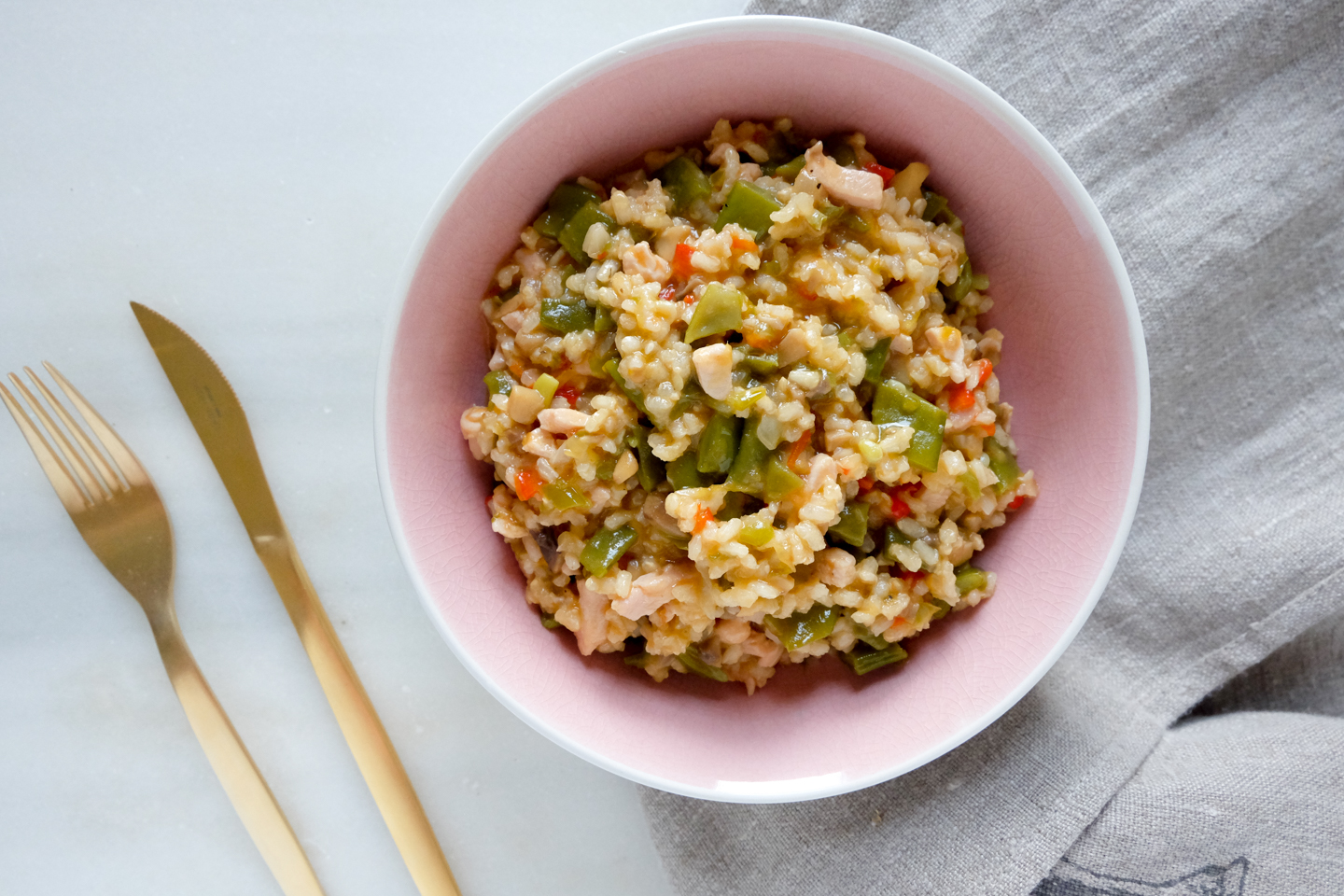 Arroz Meloso de Verduritas y Pollo