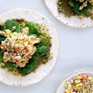 Taco Ensalada de Quinoa y Pesto