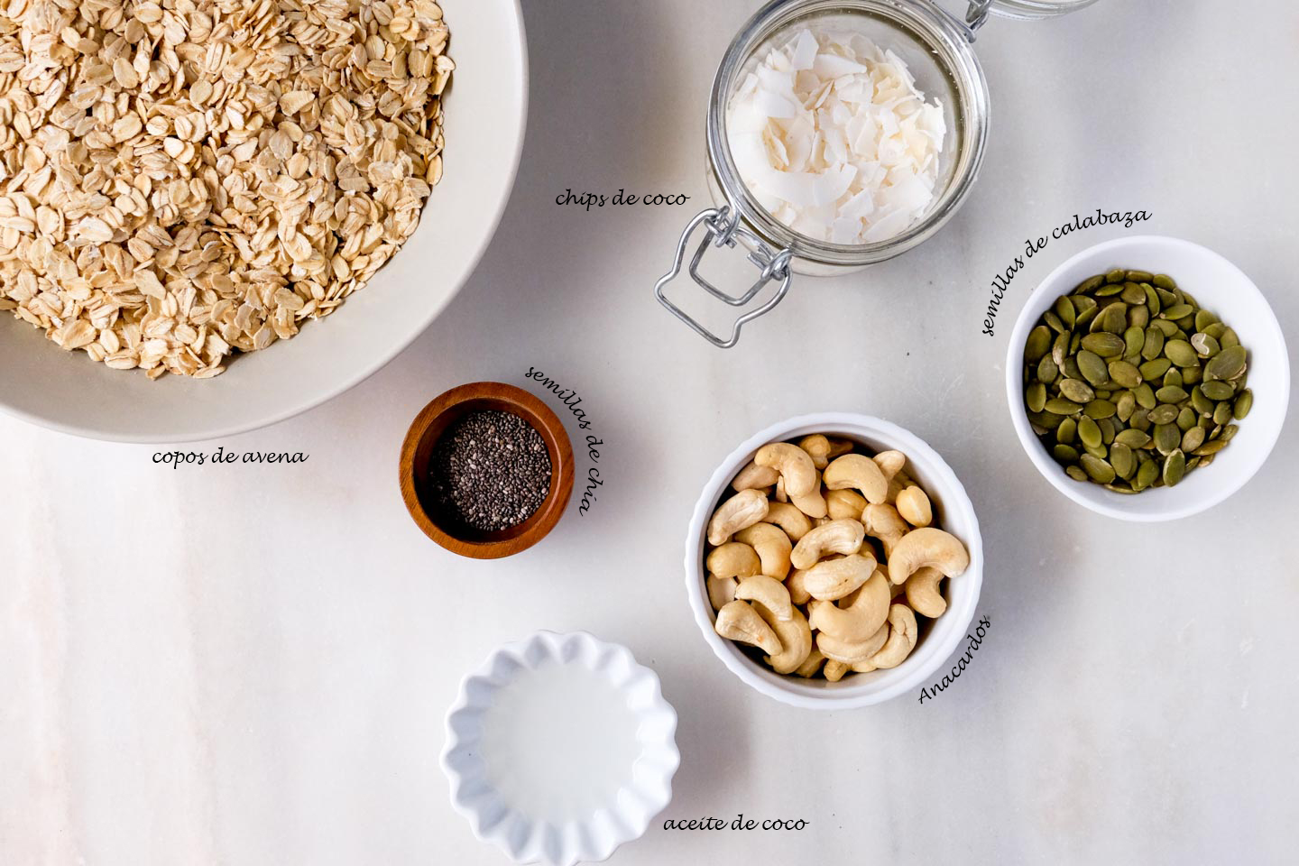 granola de avena y semillas