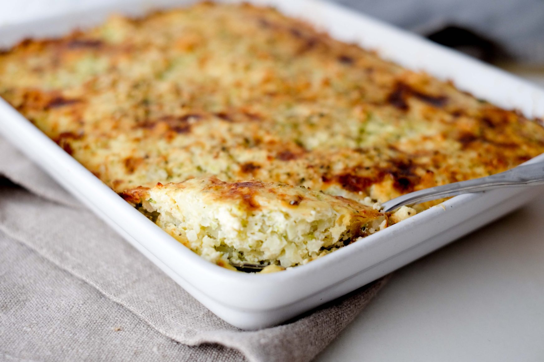 Arroz de Coliflor y Brócoli Gratinado